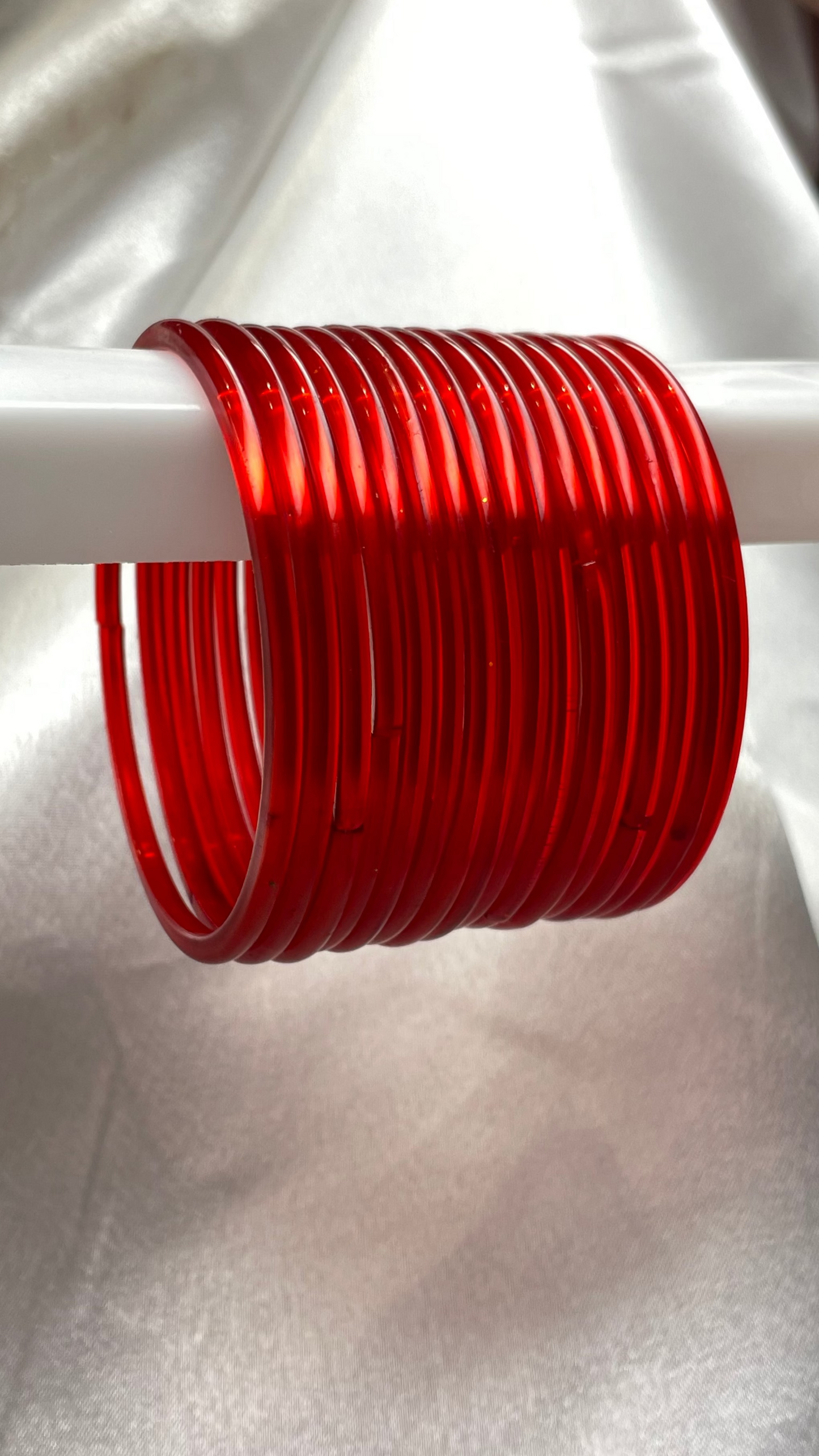 Glossy Red Plain Bangles (Total 24 Bangles)