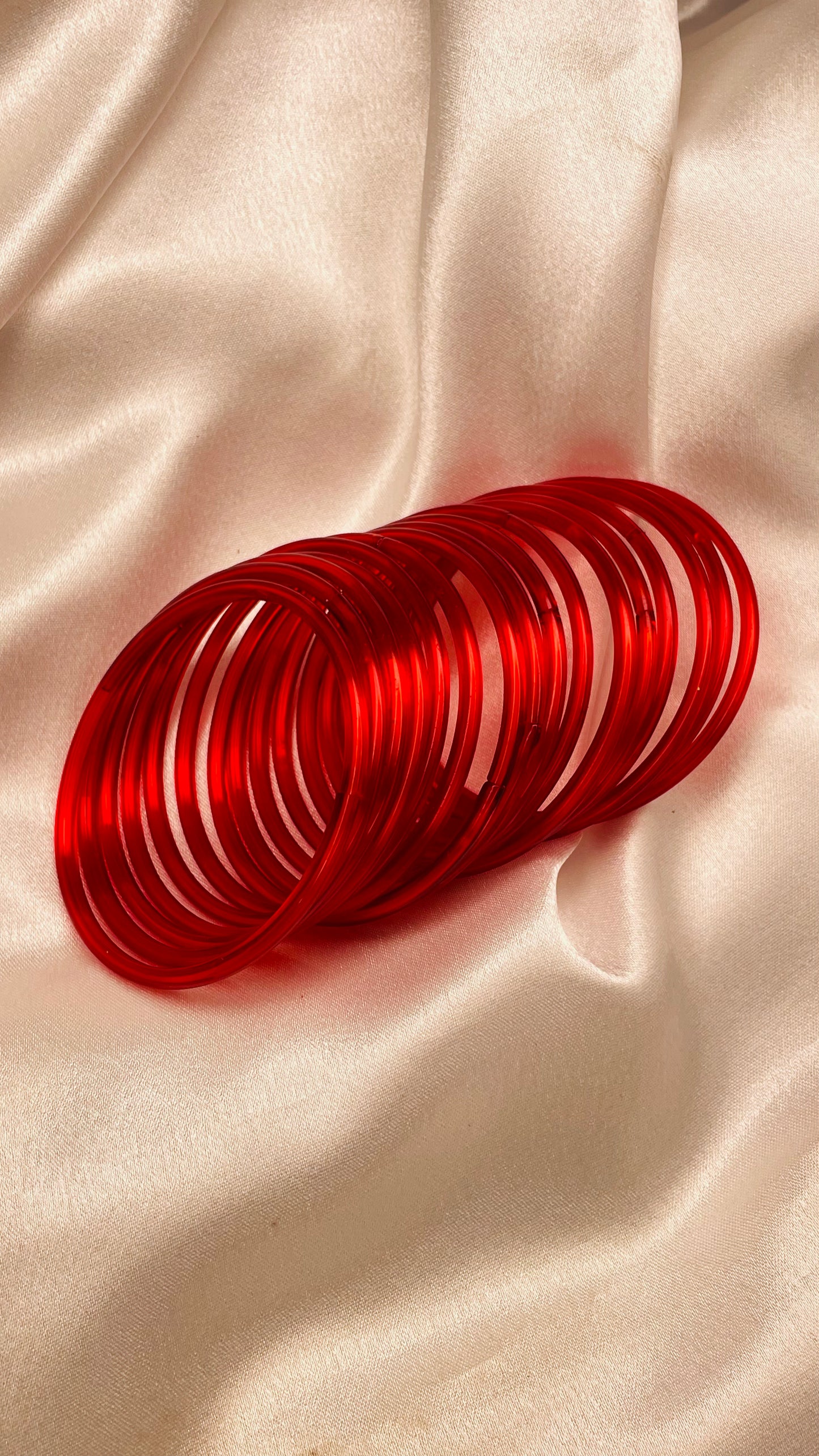 Glossy Red Plain Bangles (Total 24 Bangles)